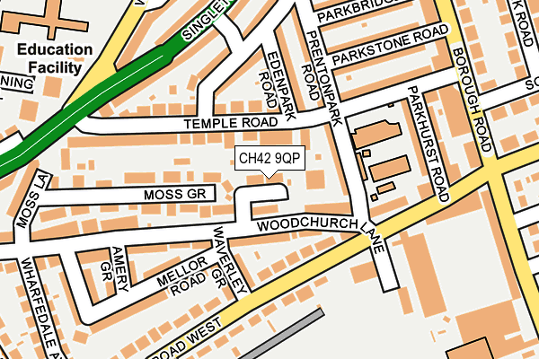 CH42 9QP map - OS OpenMap – Local (Ordnance Survey)