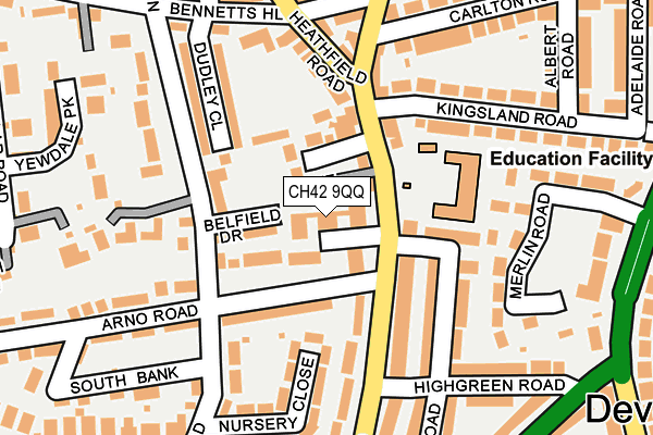 CH42 9QQ map - OS OpenMap – Local (Ordnance Survey)