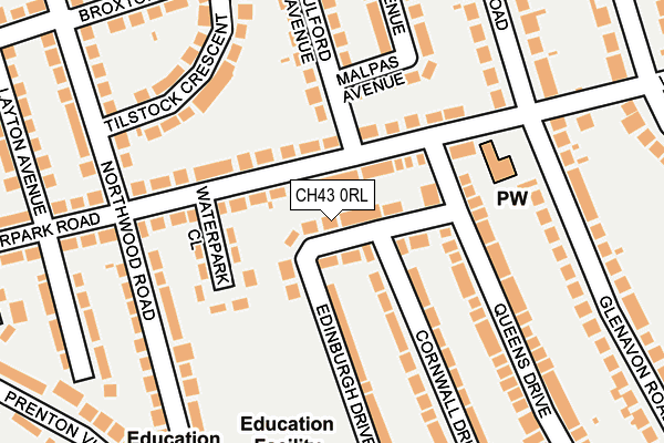 CH43 0RL map - OS OpenMap – Local (Ordnance Survey)