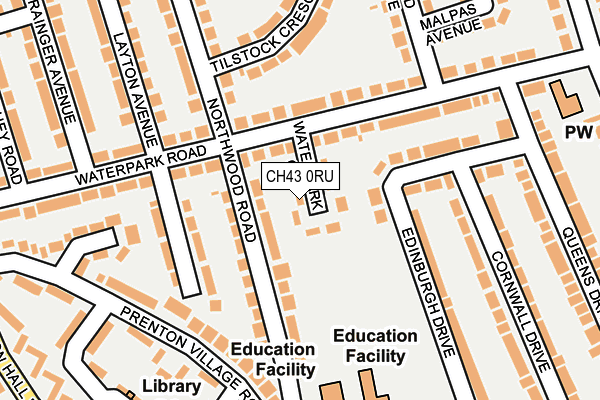 CH43 0RU map - OS OpenMap – Local (Ordnance Survey)