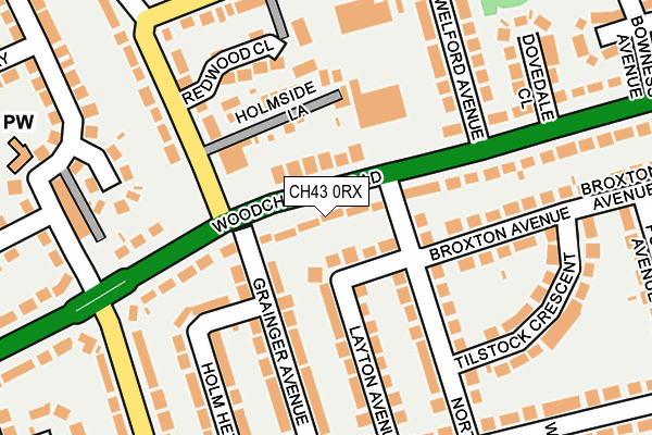 CH43 0RX map - OS OpenMap – Local (Ordnance Survey)