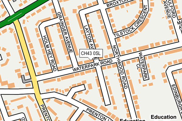 CH43 0SL map - OS OpenMap – Local (Ordnance Survey)
