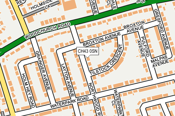 CH43 0SN map - OS OpenMap – Local (Ordnance Survey)