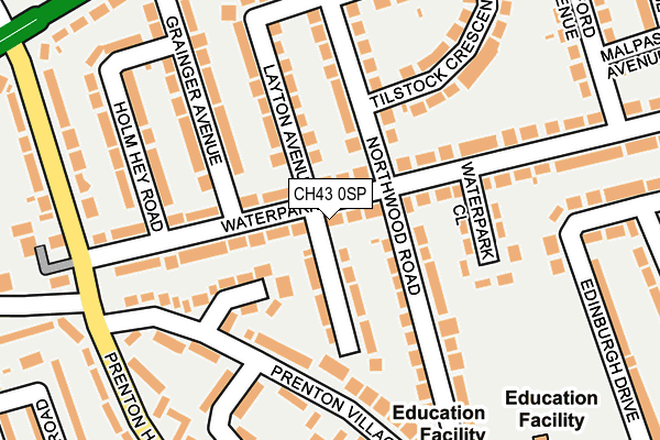 CH43 0SP map - OS OpenMap – Local (Ordnance Survey)