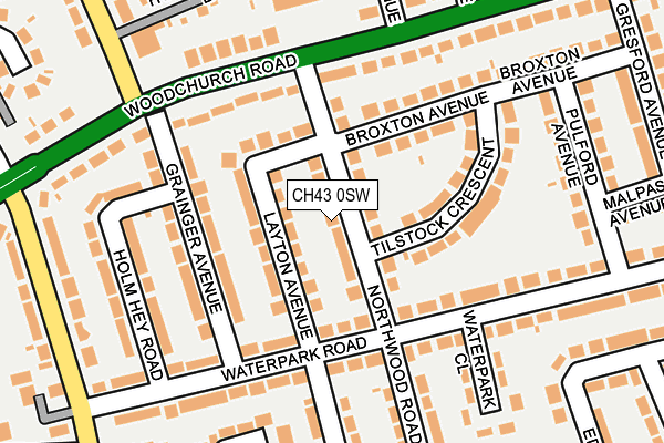 CH43 0SW map - OS OpenMap – Local (Ordnance Survey)