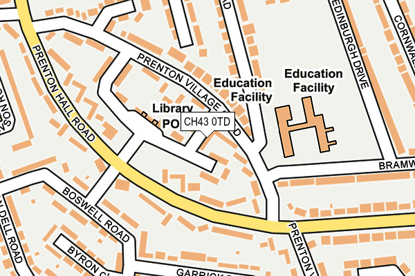 CH43 0TD map - OS OpenMap – Local (Ordnance Survey)