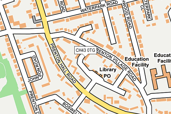 CH43 0TG map - OS OpenMap – Local (Ordnance Survey)