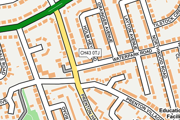 CH43 0TJ map - OS OpenMap – Local (Ordnance Survey)