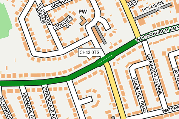 CH43 0TS map - OS OpenMap – Local (Ordnance Survey)