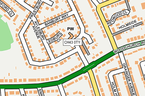 CH43 0TY map - OS OpenMap – Local (Ordnance Survey)