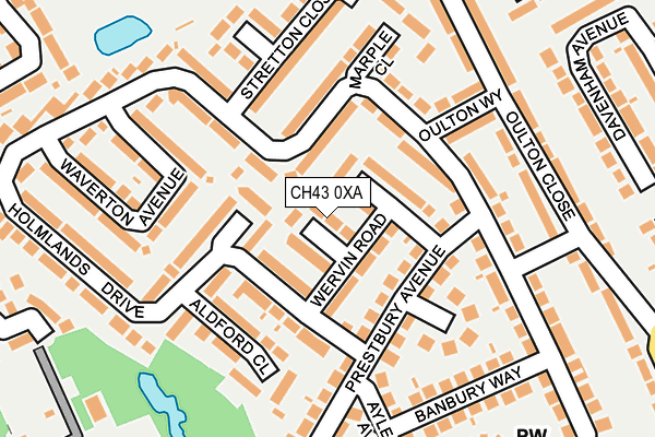 CH43 0XA map - OS OpenMap – Local (Ordnance Survey)
