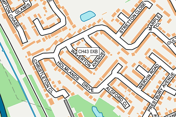 CH43 0XB map - OS OpenMap – Local (Ordnance Survey)