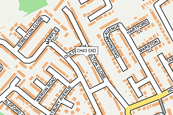 CH43 0XD map - OS OpenMap – Local (Ordnance Survey)