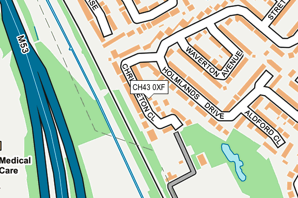 CH43 0XF map - OS OpenMap – Local (Ordnance Survey)