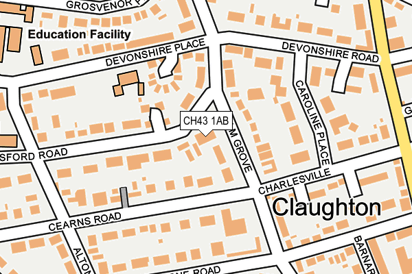 CH43 1AB map - OS OpenMap – Local (Ordnance Survey)