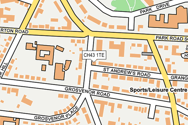 CH43 1TE map - OS OpenMap – Local (Ordnance Survey)