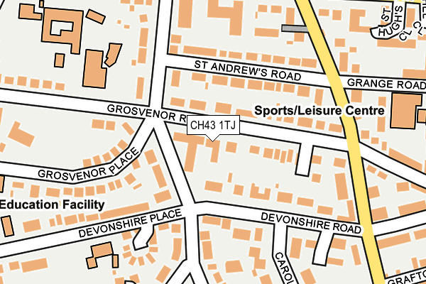 CH43 1TJ map - OS OpenMap – Local (Ordnance Survey)