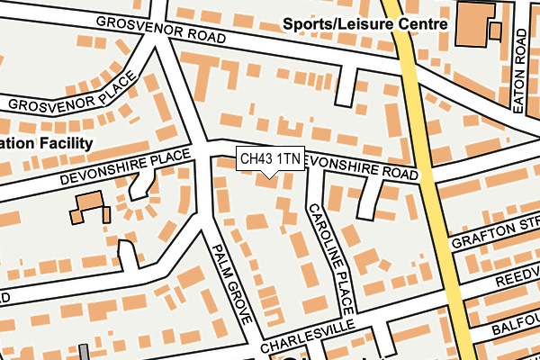 CH43 1TN map - OS OpenMap – Local (Ordnance Survey)