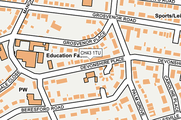 CH43 1TU map - OS OpenMap – Local (Ordnance Survey)