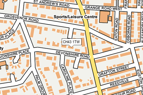 CH43 1TW map - OS OpenMap – Local (Ordnance Survey)