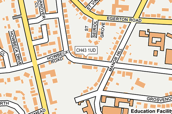 CH43 1UD map - OS OpenMap – Local (Ordnance Survey)