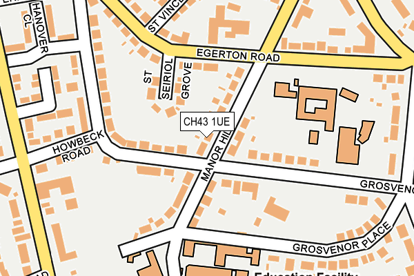 CH43 1UE map - OS OpenMap – Local (Ordnance Survey)