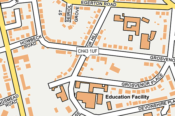 CH43 1UF map - OS OpenMap – Local (Ordnance Survey)