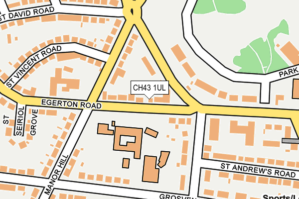 CH43 1UL map - OS OpenMap – Local (Ordnance Survey)