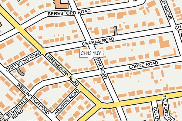 CH43 1UY map - OS OpenMap – Local (Ordnance Survey)