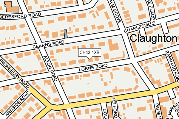 CH43 1XB map - OS OpenMap – Local (Ordnance Survey)