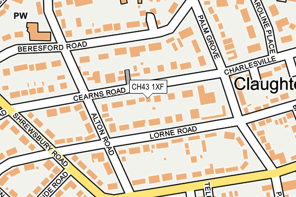 CH43 1XF map - OS OpenMap – Local (Ordnance Survey)