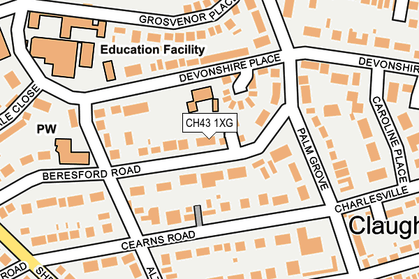 CH43 1XG map - OS OpenMap – Local (Ordnance Survey)