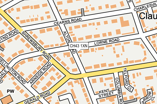 CH43 1XN map - OS OpenMap – Local (Ordnance Survey)