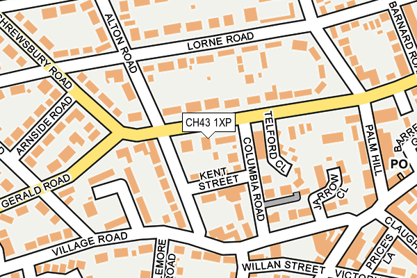 CH43 1XP map - OS OpenMap – Local (Ordnance Survey)
