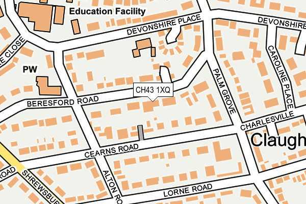 CH43 1XQ map - OS OpenMap – Local (Ordnance Survey)