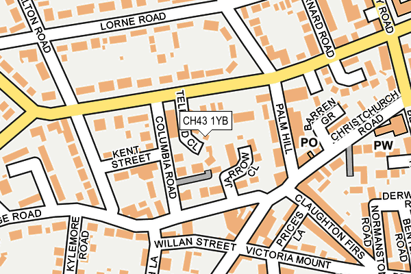 CH43 1YB map - OS OpenMap – Local (Ordnance Survey)