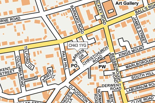 CH43 1YG map - OS OpenMap – Local (Ordnance Survey)
