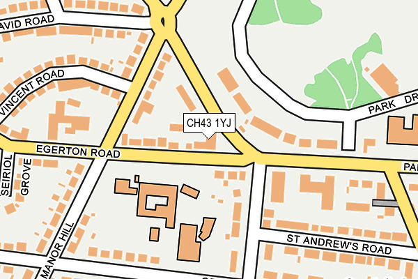 CH43 1YJ map - OS OpenMap – Local (Ordnance Survey)