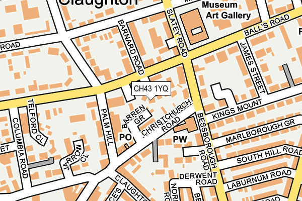 CH43 1YQ map - OS OpenMap – Local (Ordnance Survey)