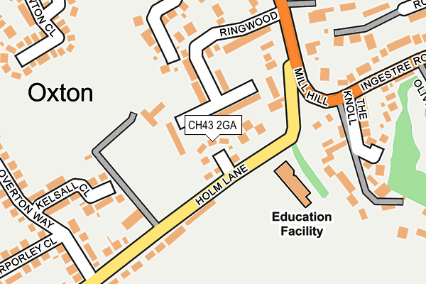 CH43 2GA map - OS OpenMap – Local (Ordnance Survey)