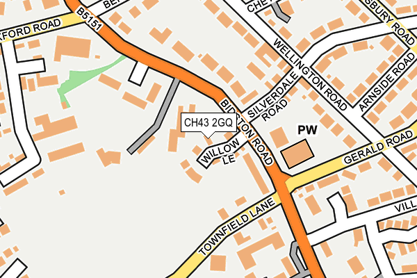 CH43 2GQ map - OS OpenMap – Local (Ordnance Survey)