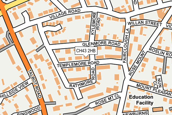 CH43 2HB map - OS OpenMap – Local (Ordnance Survey)