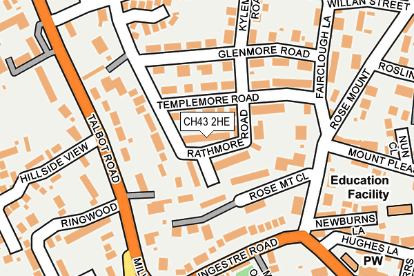 CH43 2HE map - OS OpenMap – Local (Ordnance Survey)