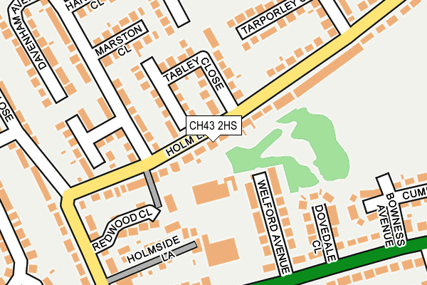 CH43 2HS map - OS OpenMap – Local (Ordnance Survey)