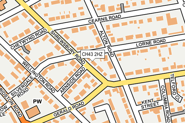 CH43 2HZ map - OS OpenMap – Local (Ordnance Survey)