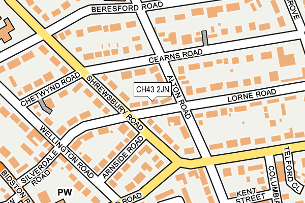 CH43 2JN map - OS OpenMap – Local (Ordnance Survey)