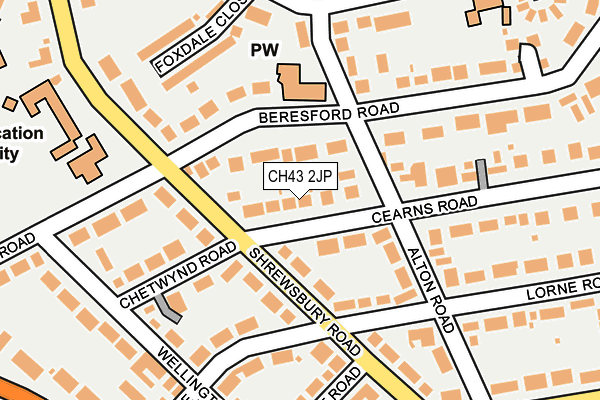 CH43 2JP map - OS OpenMap – Local (Ordnance Survey)