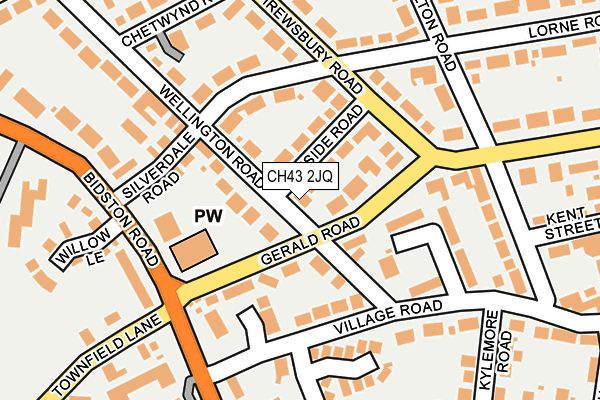 CH43 2JQ map - OS OpenMap – Local (Ordnance Survey)