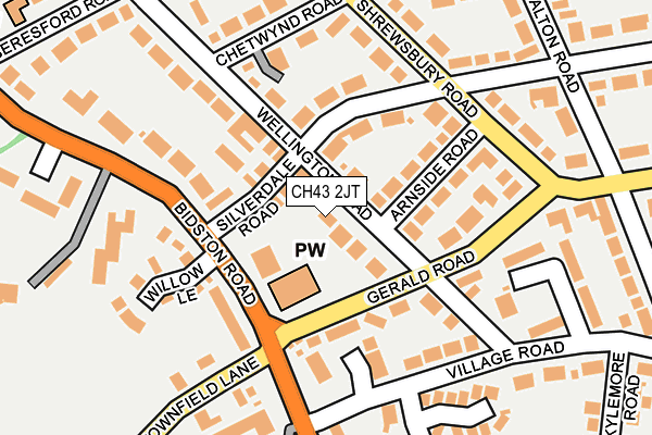 CH43 2JT map - OS OpenMap – Local (Ordnance Survey)