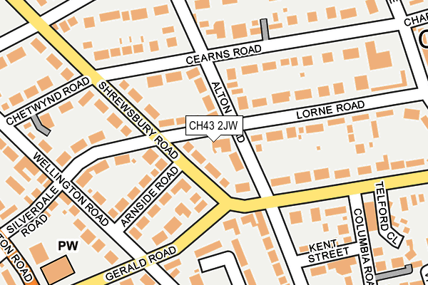 CH43 2JW map - OS OpenMap – Local (Ordnance Survey)